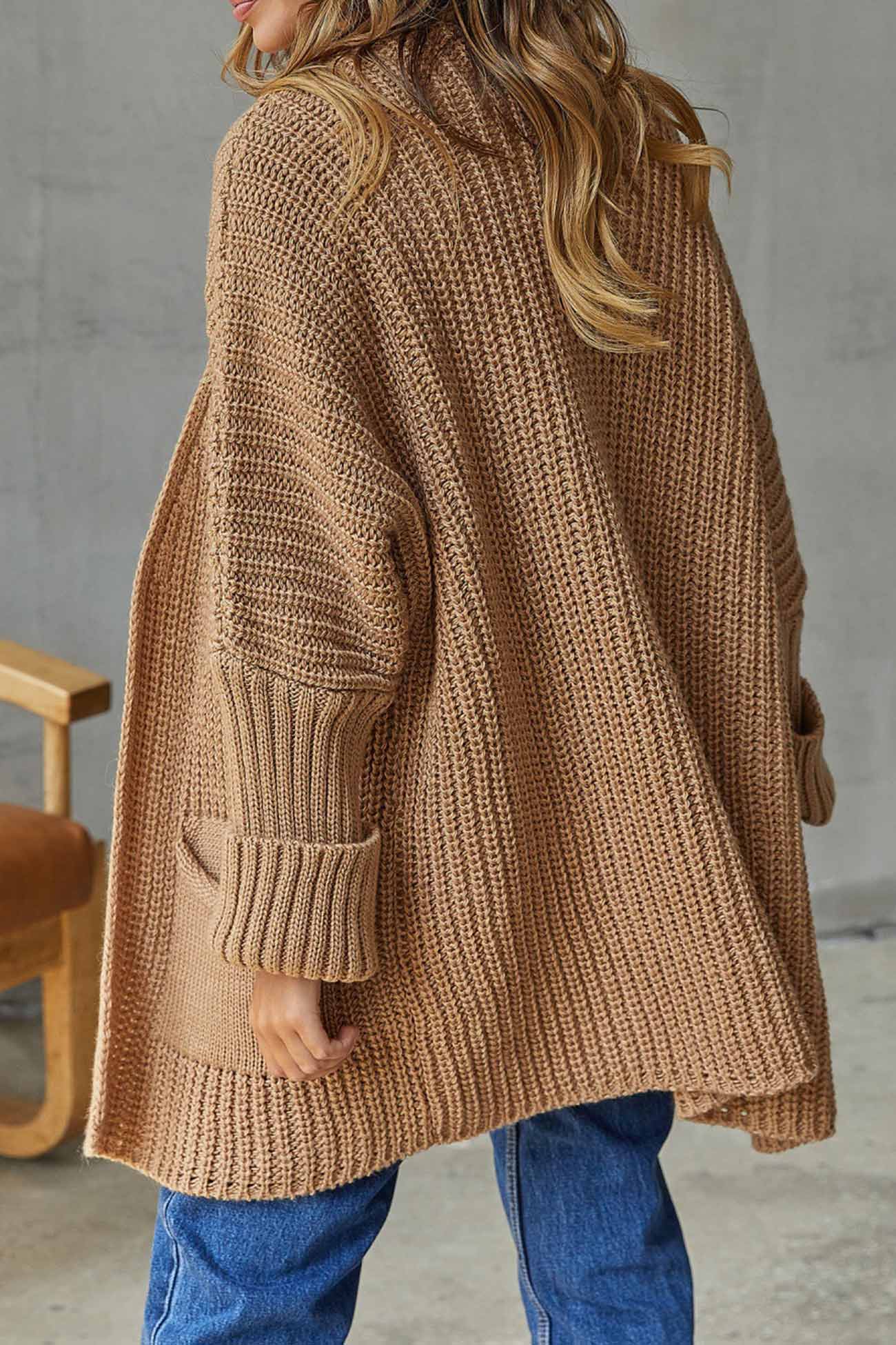 Cardigan Lungo Aperto con Nastro - Stile Semplice e Raffinato