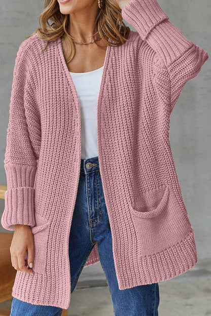 Cardigan Lungo Aperto con Nastro - Stile Semplice e Raffinato