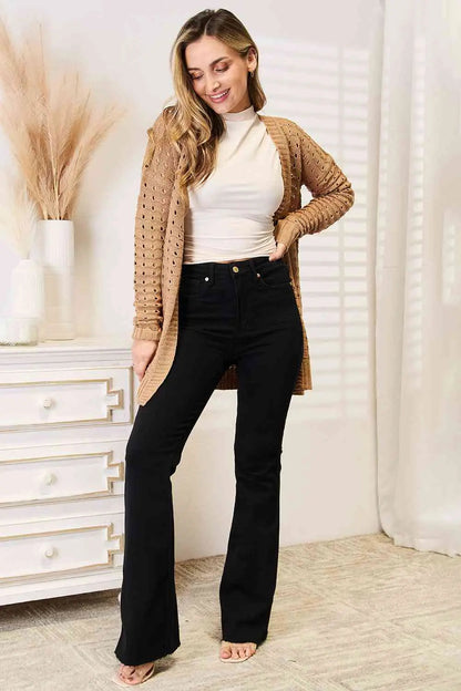 Allacciare "Giulia-Vibes Orizzontali Cardigan Aperto in Caramello