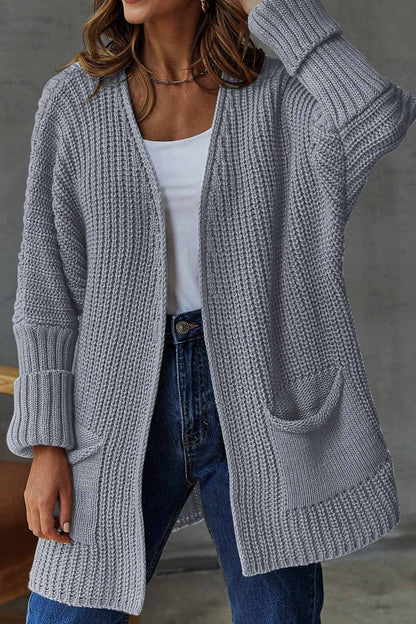 Cardigan Lungo Aperto con Nastro - Stile Semplice e Raffinato