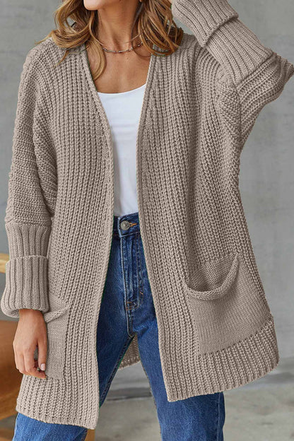 Cardigan Lungo Aperto con Nastro - Stile Semplice e Raffinato